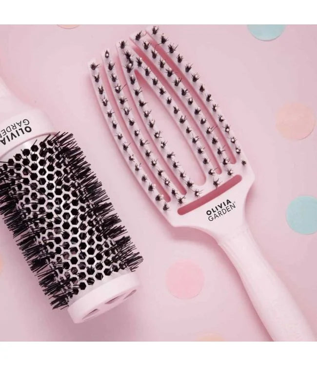Olivia Garden Borstel Fingerbrush Combo Medium Pastel Pink